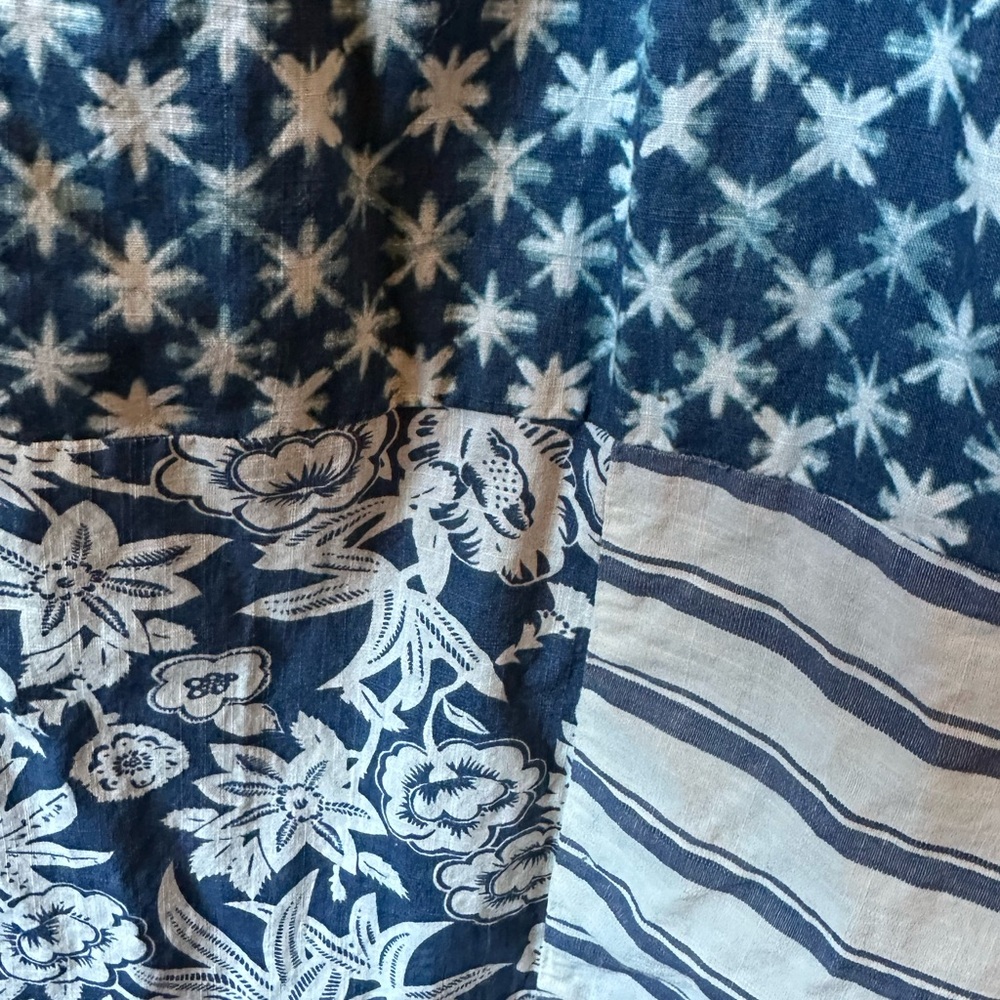 Universal Thread Cyanotype Patchwork Boho Smocked… - image 5